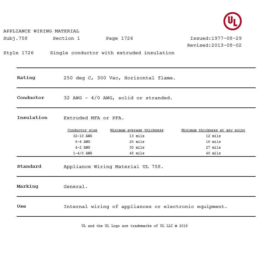 ����UL 1726 ������������֤���� 